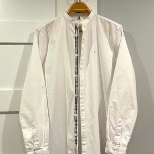 River Island Stand Collar Oxford Dress Shirt - White, Medium